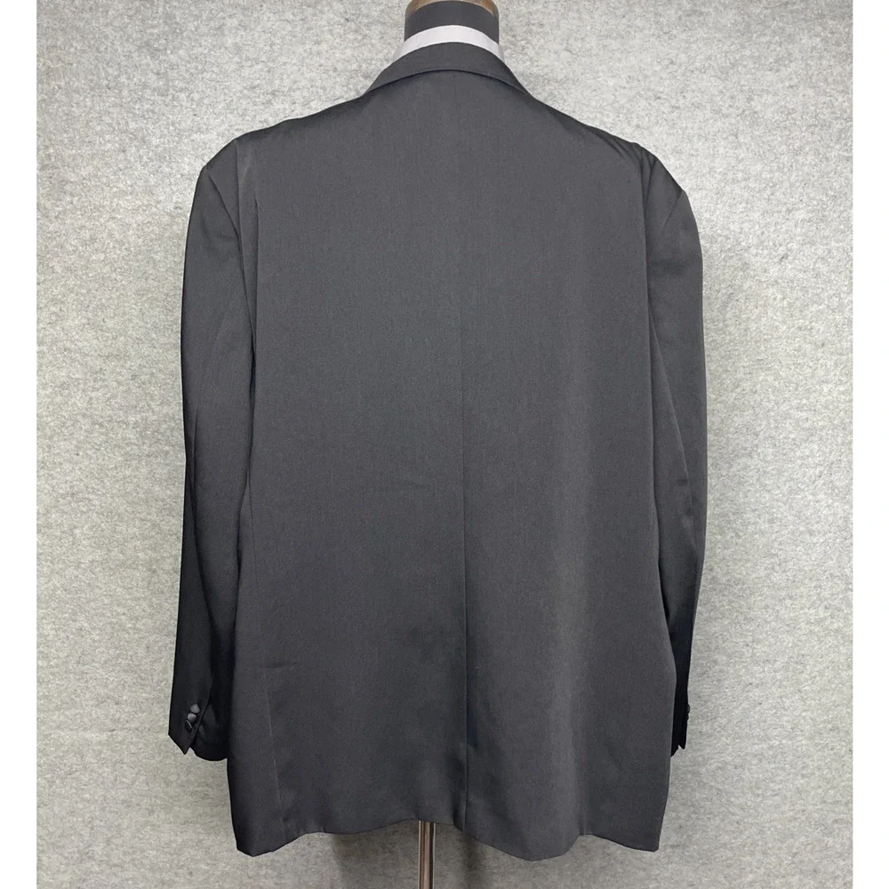 Vittorio St Angelo Tuxedo Jacket Mens 54L Black Satin Trim Formal Dinner Blazer
